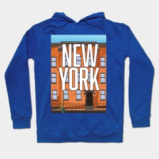 New York Brownstone vacation poster. Hoodie